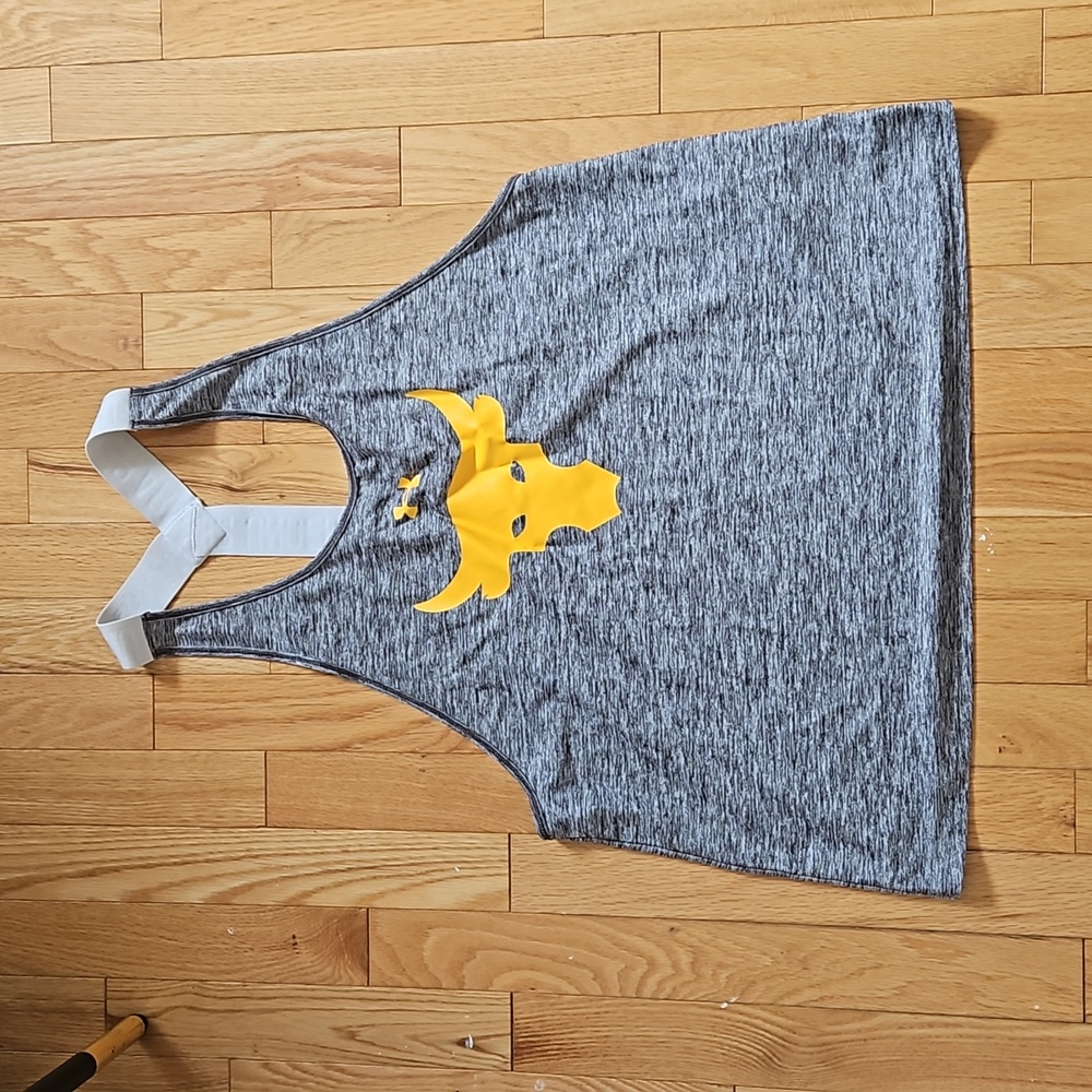 Under Armour Gray Heather Tank Top with Yellow Logo